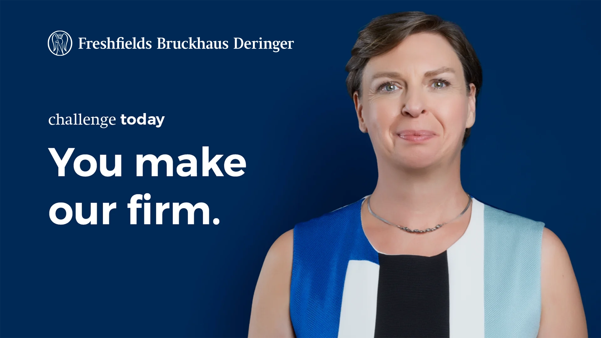 A picture shows the cover of Freshfields in blue.